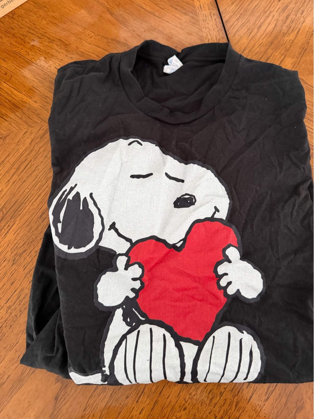 Kids Black Snoopy Heart Graphic Tee by Peanuts